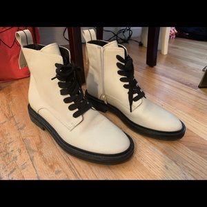Via Spiga white combat boots